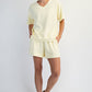 Modal Piping V Neck Top Lemon
