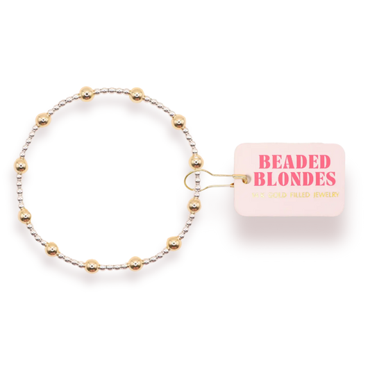 Lively Bracelet in Silver with Gold Standard 6.75 inch