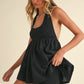 Kylie Black Halter Romper