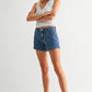 Just Black Denim Lightweight Short With Side Slit Detail