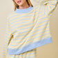 Dex Striped Mockneck Set Top Yellow