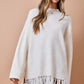 Dua Ivory Fringe Sweater