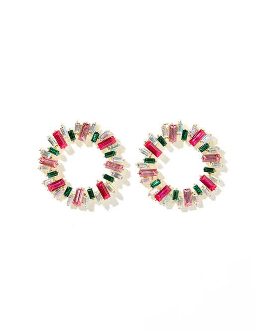 Whitney Pink Circle Earrings