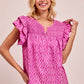 Becka Pink Ruffle Top
