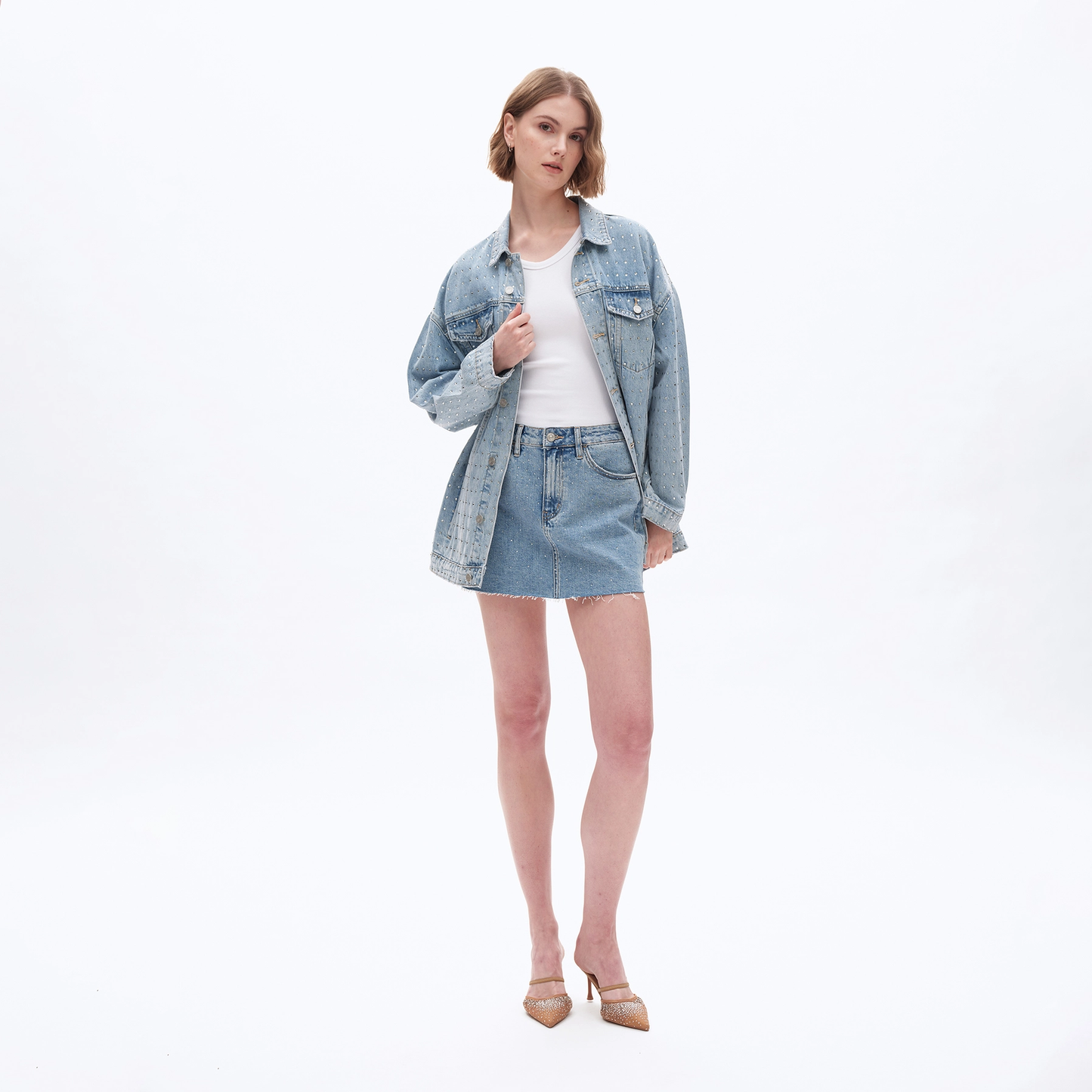 Bayeas Rhinestone Denim Skirt