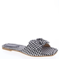 Gingham Bow Black Sandals