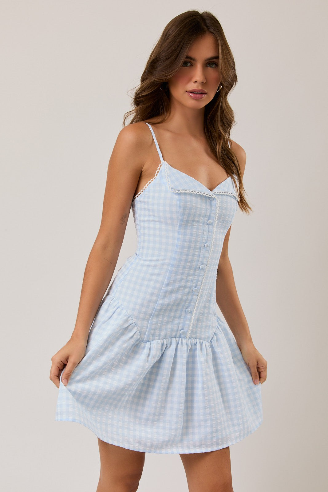 Lily Blue Gingham Dress