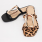 Golden Embellishment Double Strap Sandal Leopard