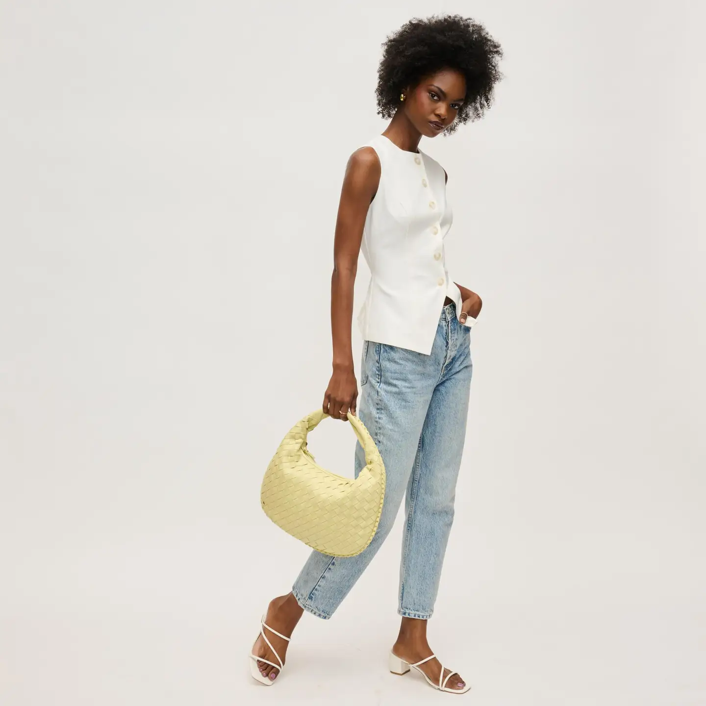 Wendy Woven Shoulder Bag Butter