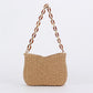 Chain Strap Straw Bag
