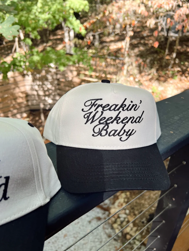 Freakin' Weekend Baby - Black Vintage Trucker Hat