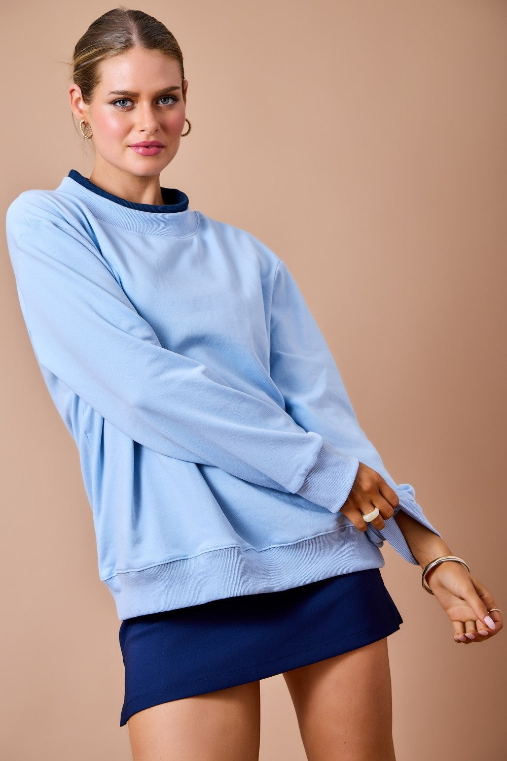 Dana Blue Mockneck