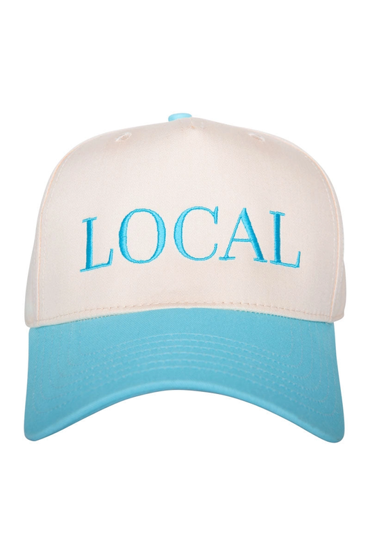 Local Two-Toned Vintage Hat Aqua and Tan