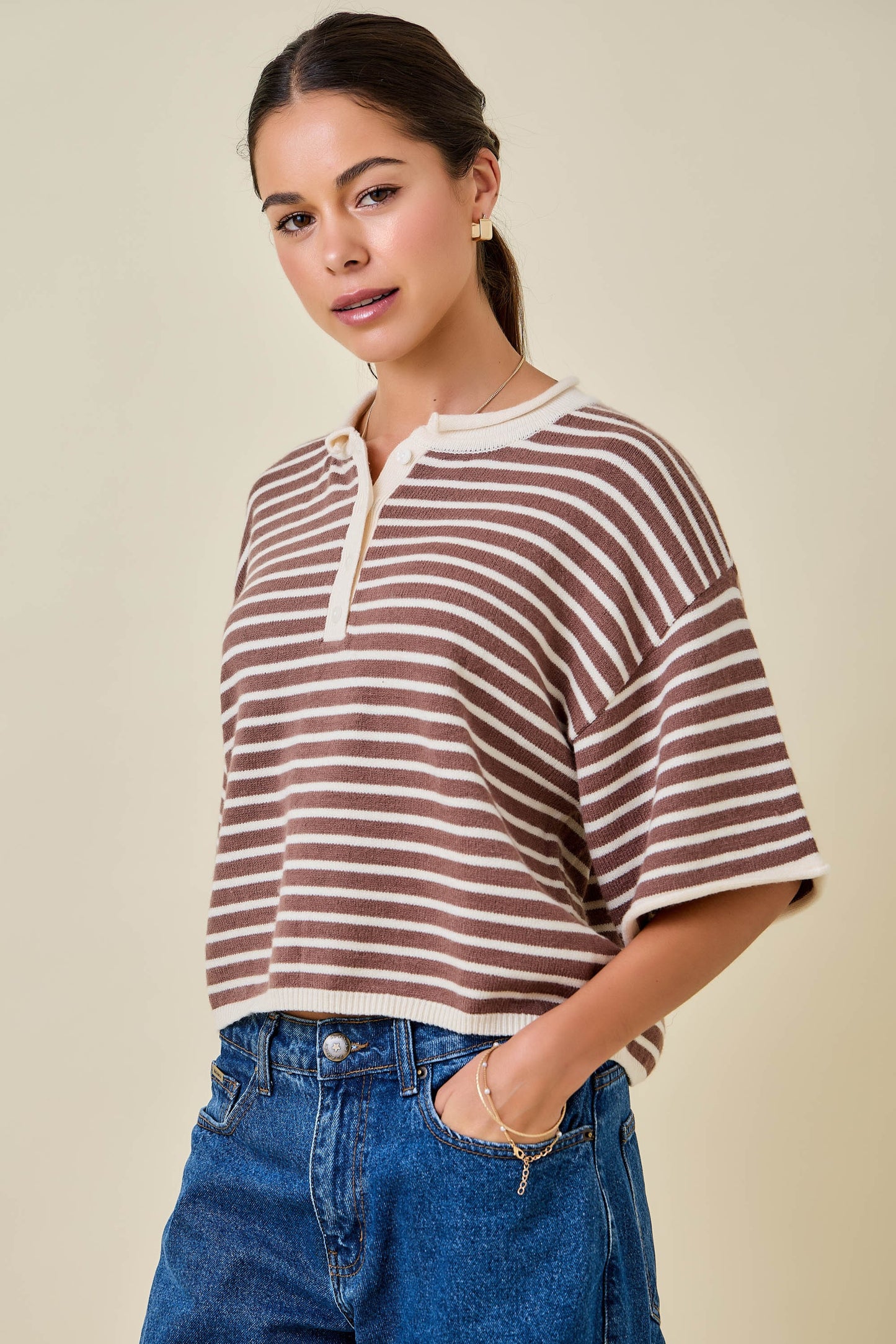 Daisy Brown Striped Top