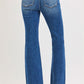 Risen High Rise Flare Jeans With Raw Cut Hem