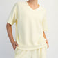 Modal Piping V Neck Top Lemon