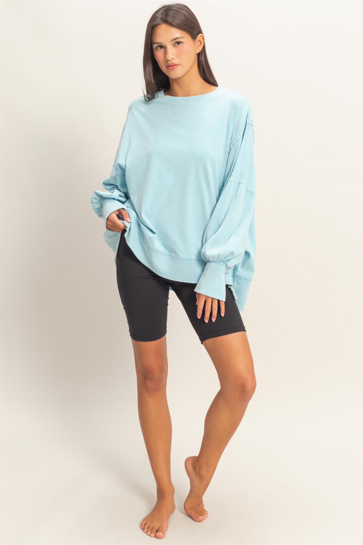 Hannah Oversized Long Sleeve Blue