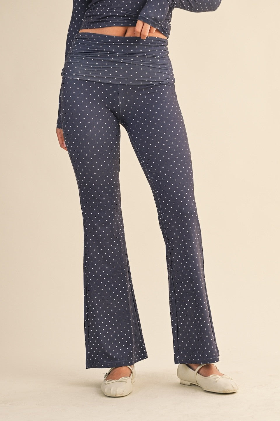 Navy Polka Dot Pants