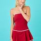 Destiny Maroon Strapless Dress