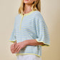 Deann Striped Top Blue