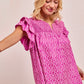 Becka Pink Ruffle Top