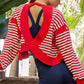 Striped Open Back Long Sleeve