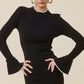 Maggie Black Bell Sleeve Sweater Dress