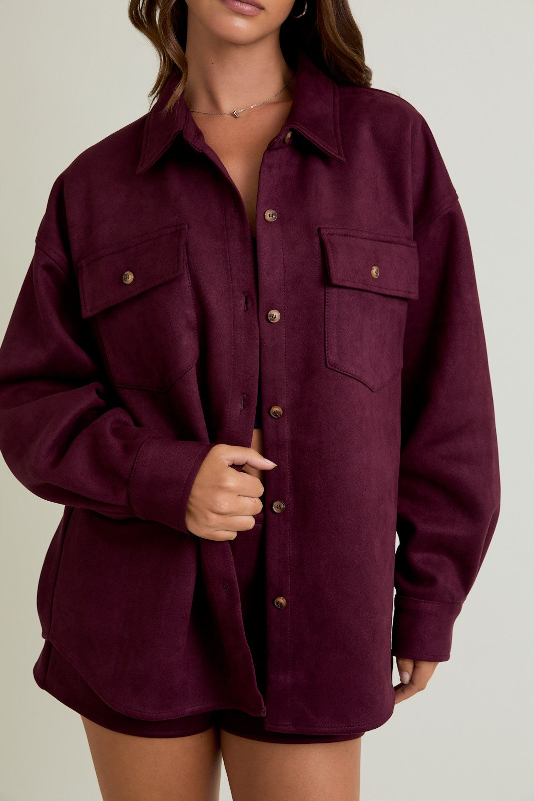Lily Burgundy Shacket