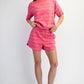 Modal Scuba Stripe Tulip Short Pink