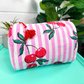 Quilted Makeup Bag | Cosmetics Toiletry Bag | Cherry Print