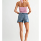 Just Black Stretch Short w/ Hidden Slit