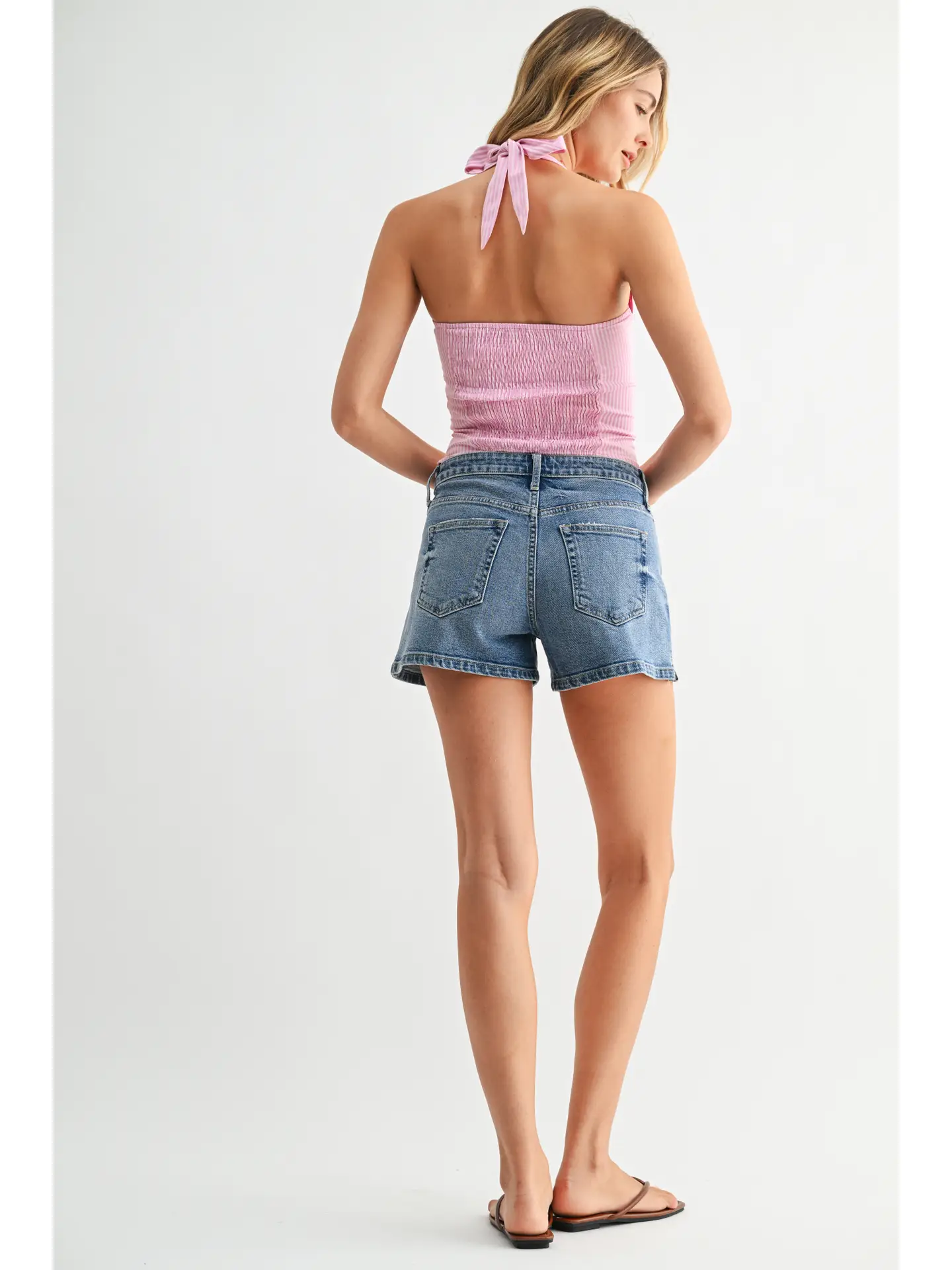 Just Black Stretch Short w/ Hidden Slit