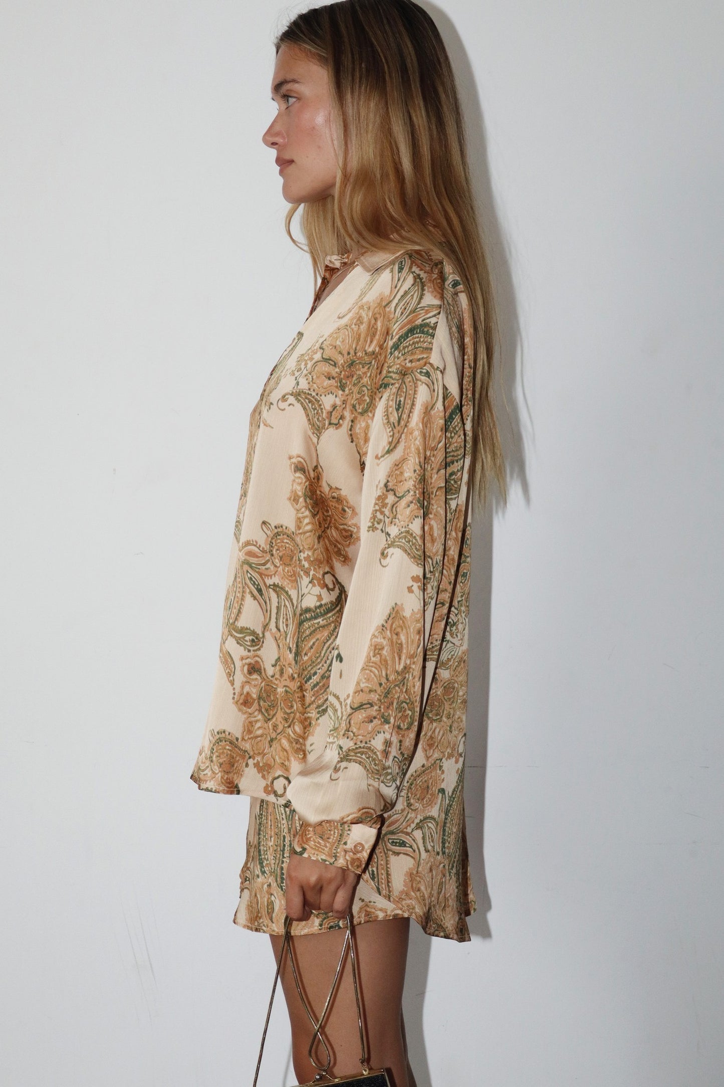 Beatrice Paisley Button Down Blouse