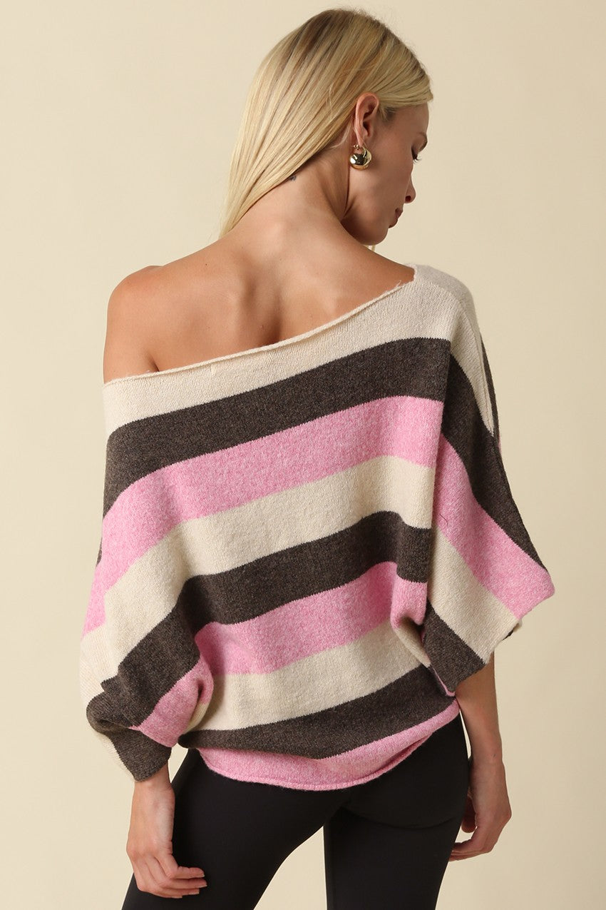Katie Stripe Dolman Knit Top