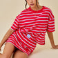 Dylan Striped Set Top Red