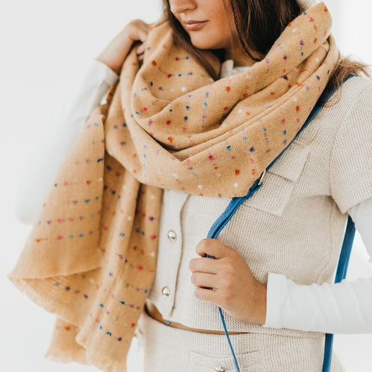 Maeve Multi Color Scarf Tan