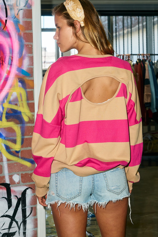 Briar Striped Cut Out Top