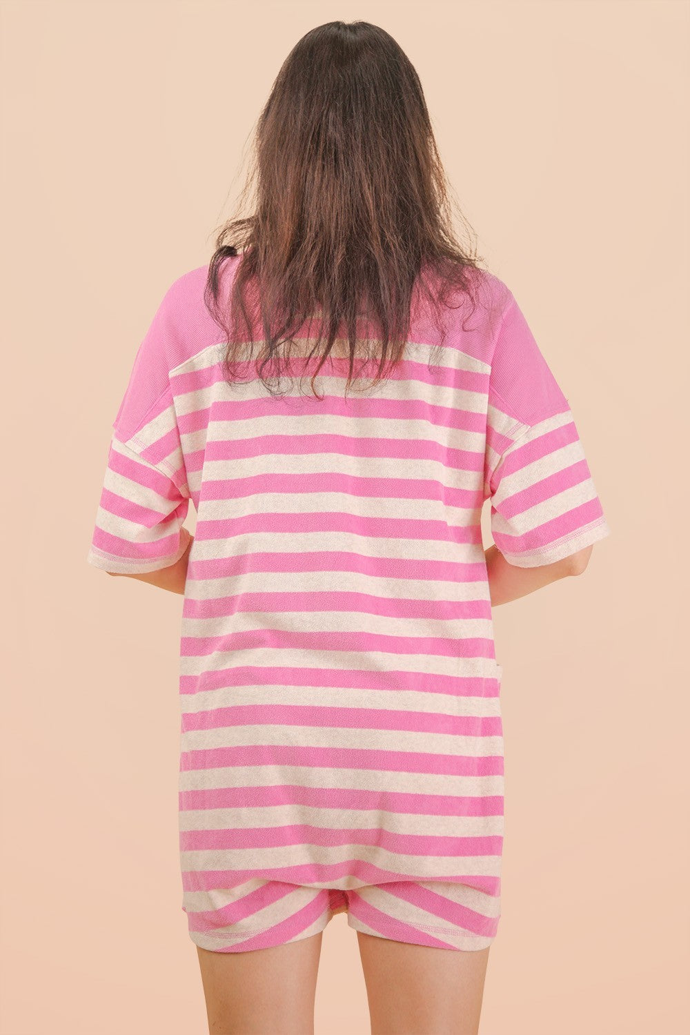 Juliette Pink Striped Romper