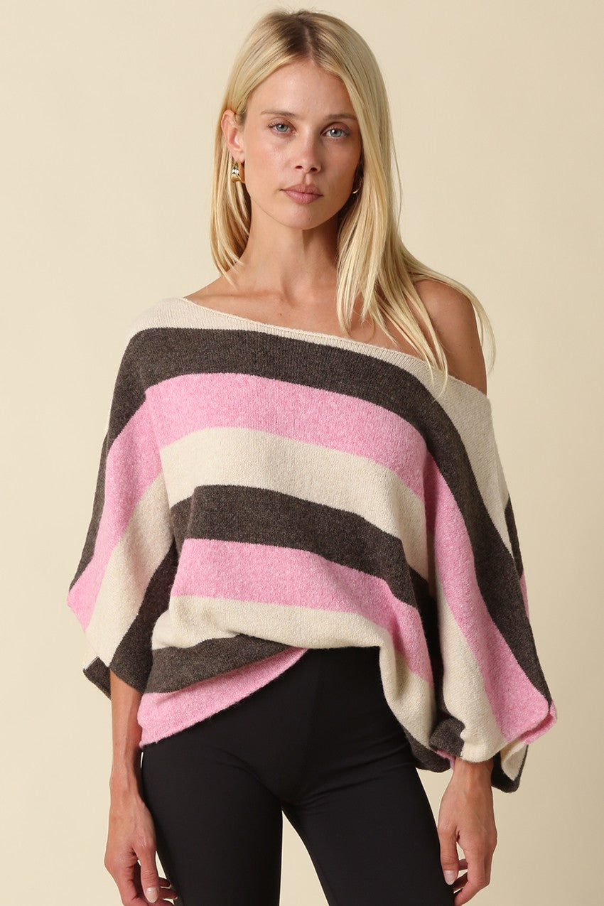 Katie Stripe Dolman Knit Top
