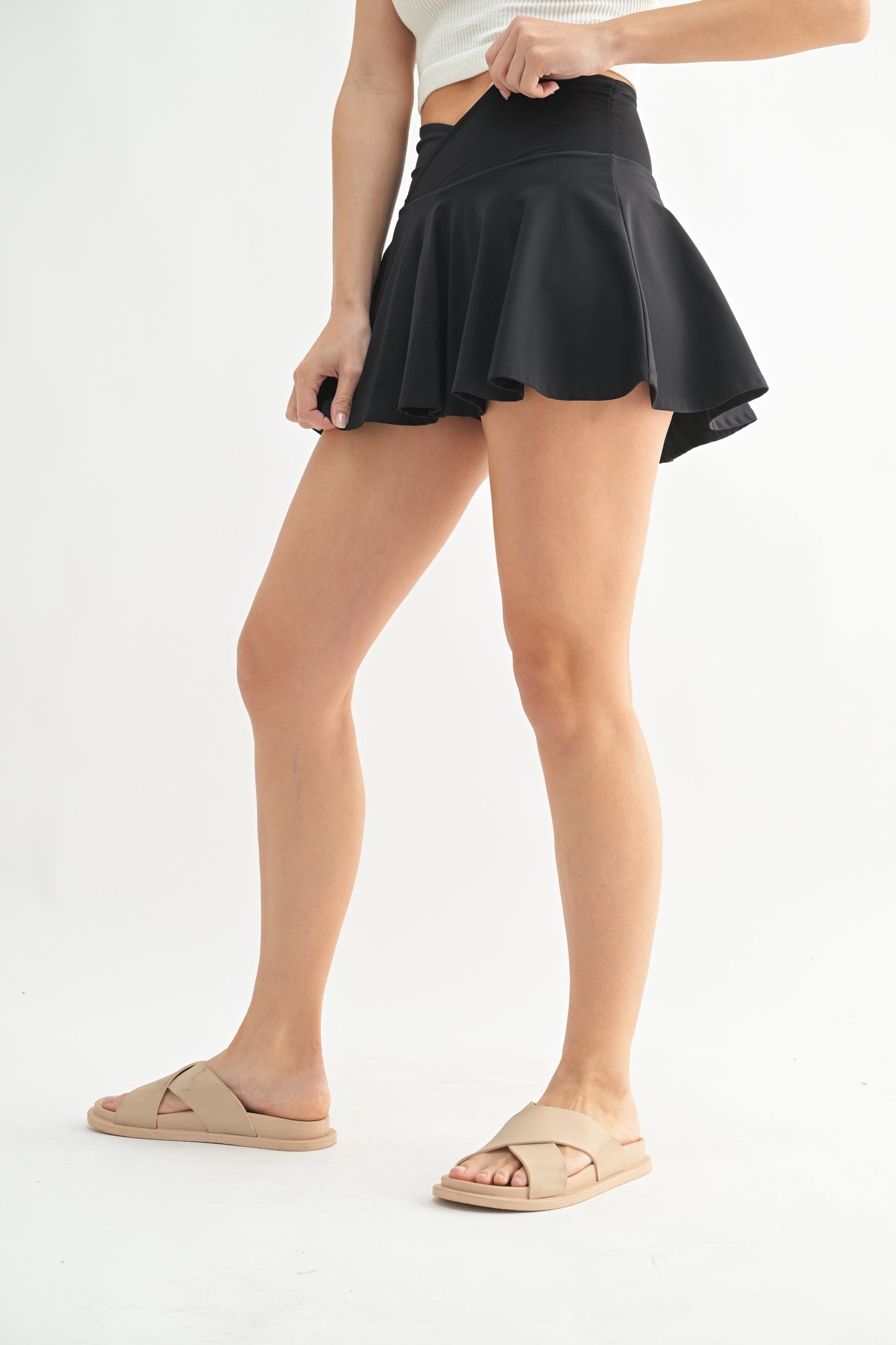 Crossover Waist Circle Skort