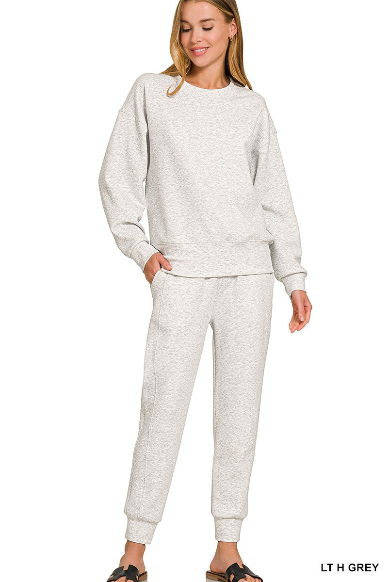 Scuba Crewneck Pullover & Joggers Lt H Grey