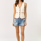 Lara white and brown top