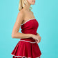 Destiny Maroon Strapless Dress