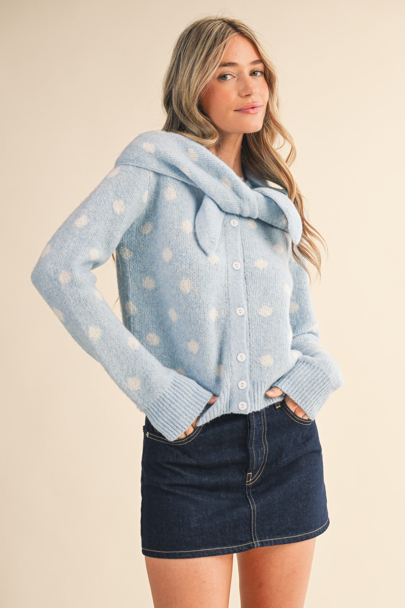 Maggie Polka Dot Sweater Cardigan