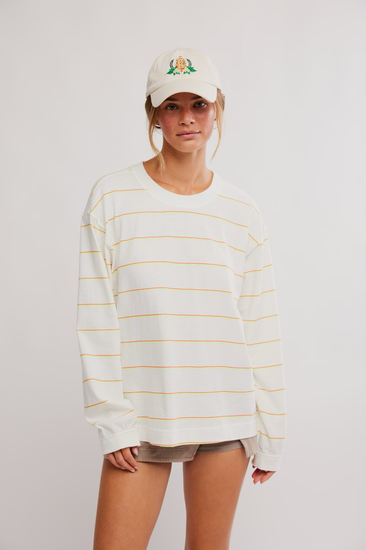 FP Movement PRINTED HUSTLE LAYER / AWNING STRIPE IVORY