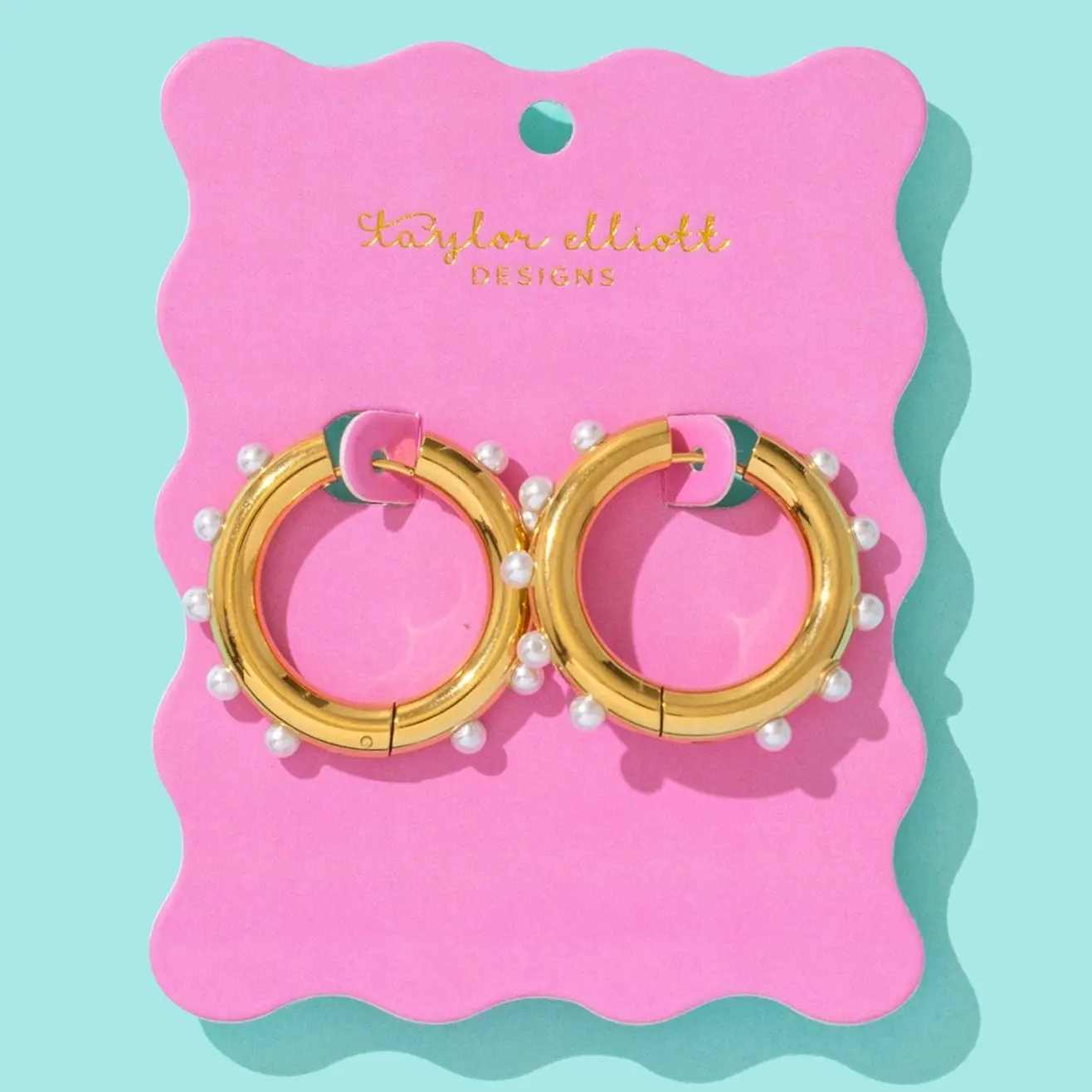 Huggie Earrings - Gold-Plated Hoops w/ Pearls