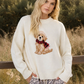 Puppy Crew Neck Relaxed Sweater