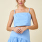 Delaney Blue Dot Crop Top