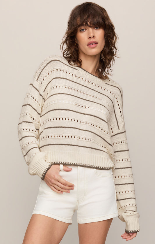 Z SUPPLY Darby Stripe Sweater Sandstone