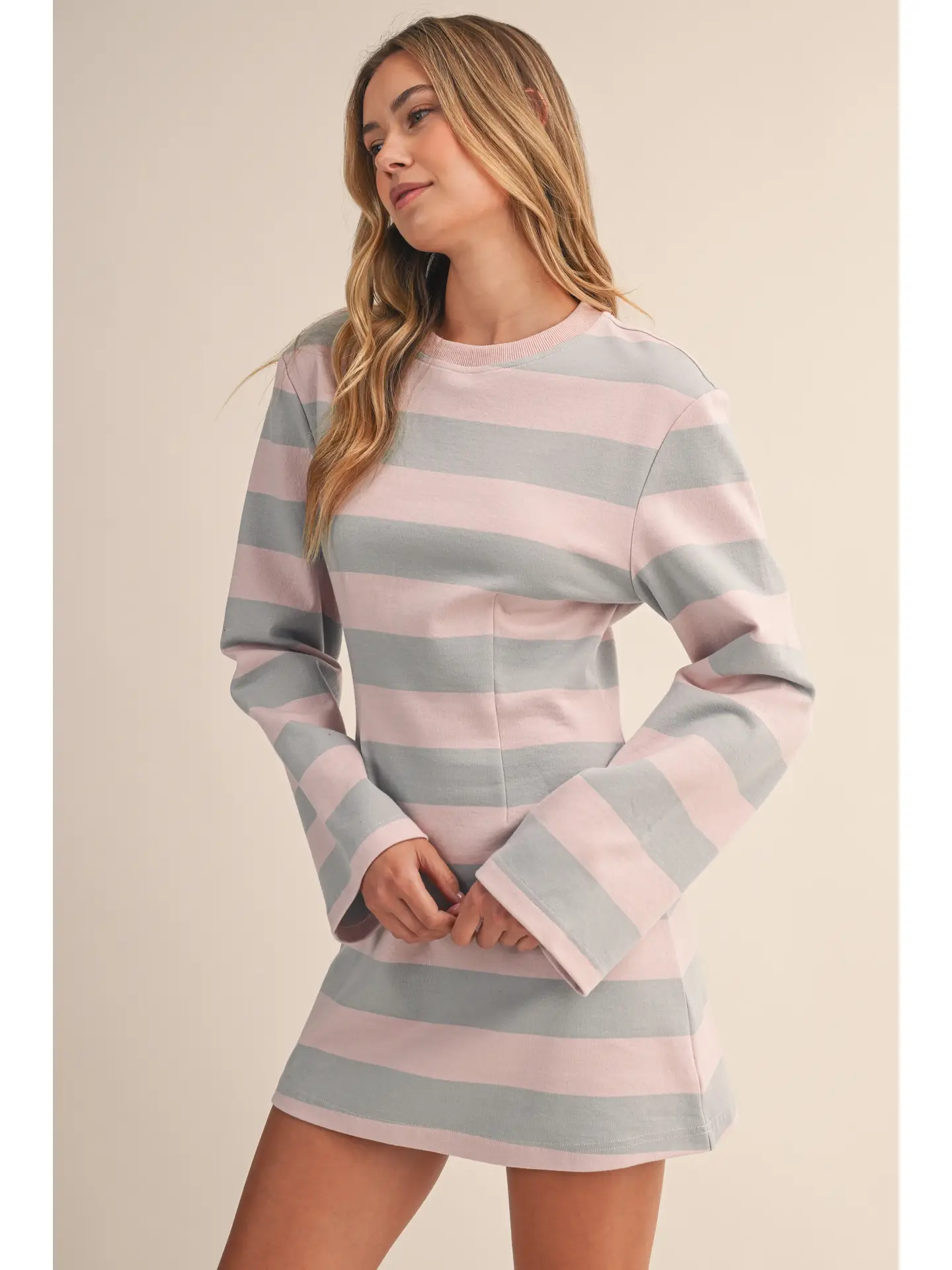 Kinsley Pink Bell Sleeve Dress